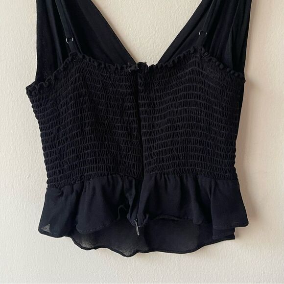 REFORMATION Woman Top Cropped Spaghetti Straps hall top Black size 4 - Picture 7 of 9